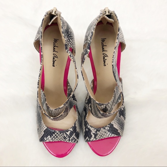 Michael Antonio Snakeskin Print Heels - Picture 2 of 6